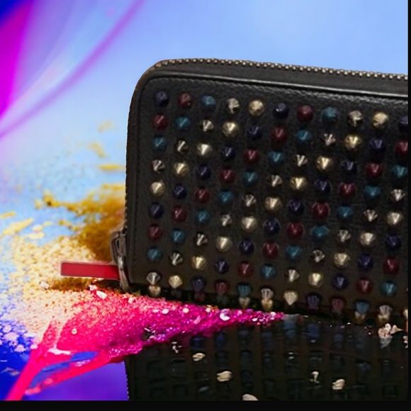 Full INCLUSION Christian Louibuton Panettone Calf Leather Zip around wallet - Picture 15 of 16